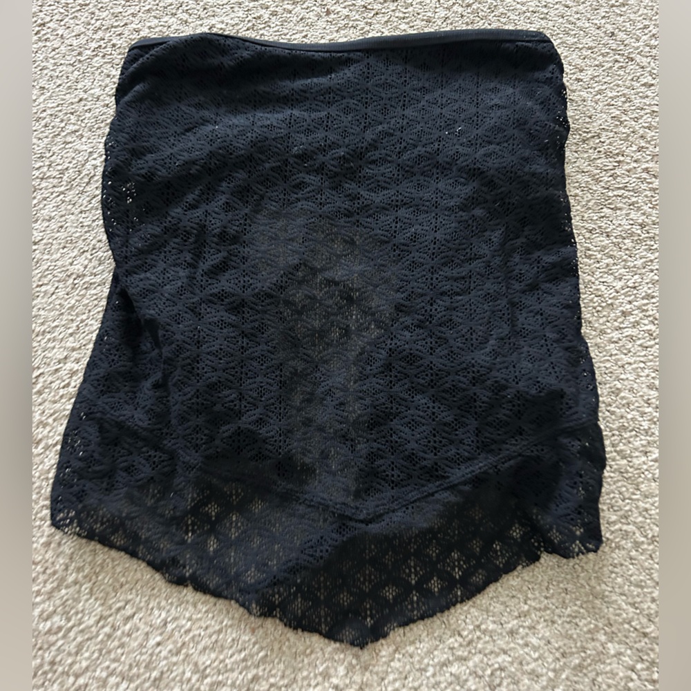 Kona Sol Black Lace Bandeau Bikini Top